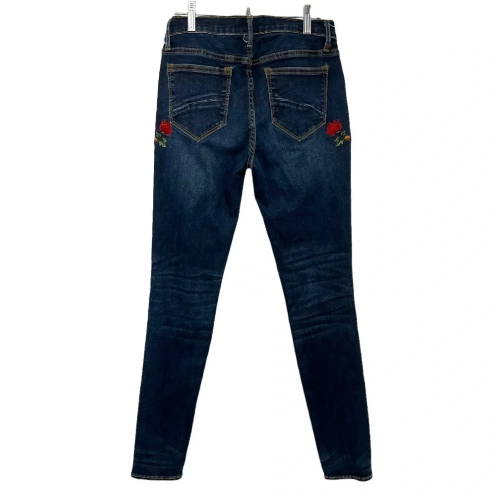 Driftwood Floral Boho Embroidery Distressed Skinny Denim Jeans Women’s 26 - Picture 4 of 11